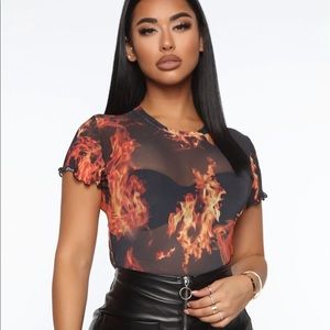 NWOT Fashion Nova Mesh Top